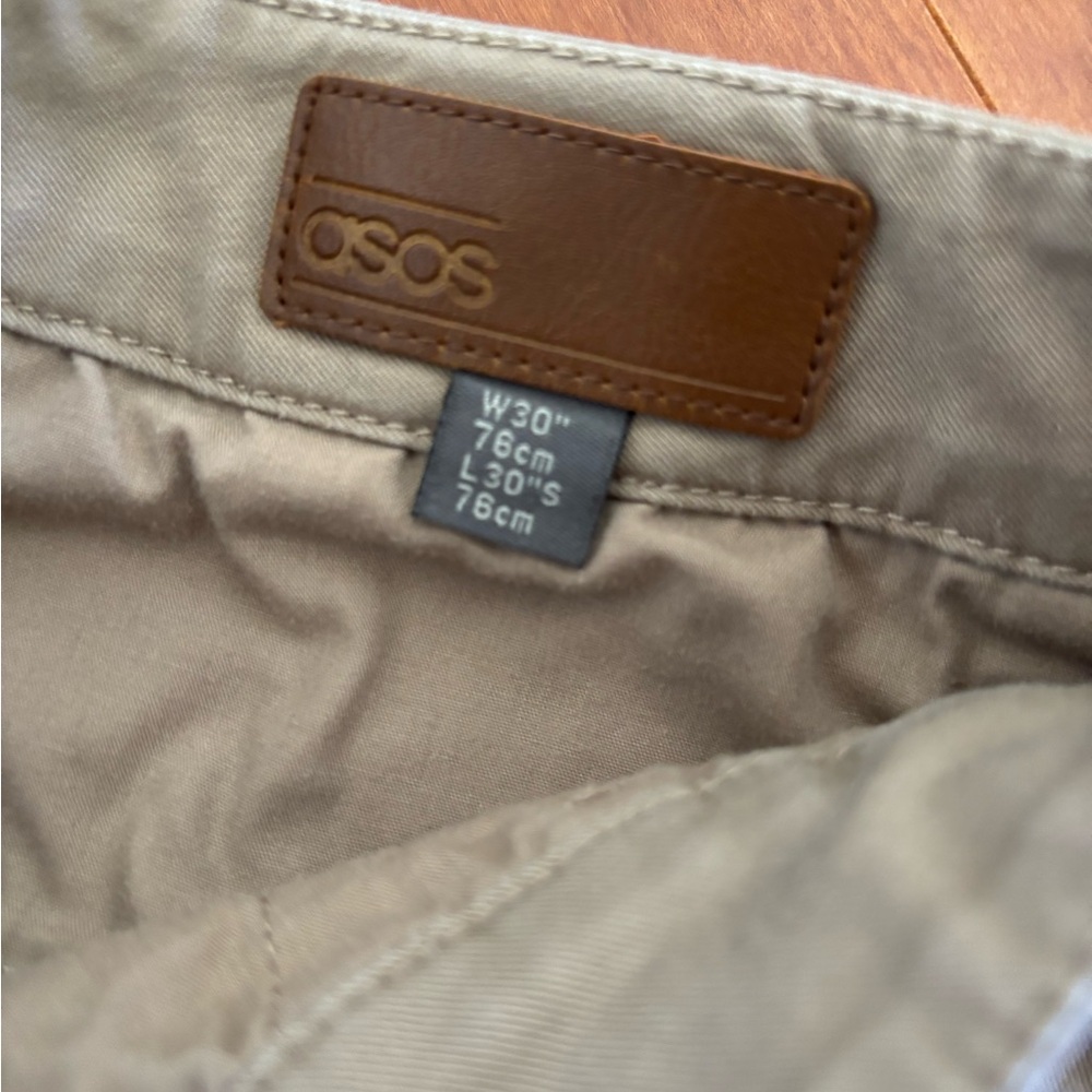ASOS Men’s Khaki Chino Pants 30x30 Slim Fit‎ Casual - Picture 2 of 3